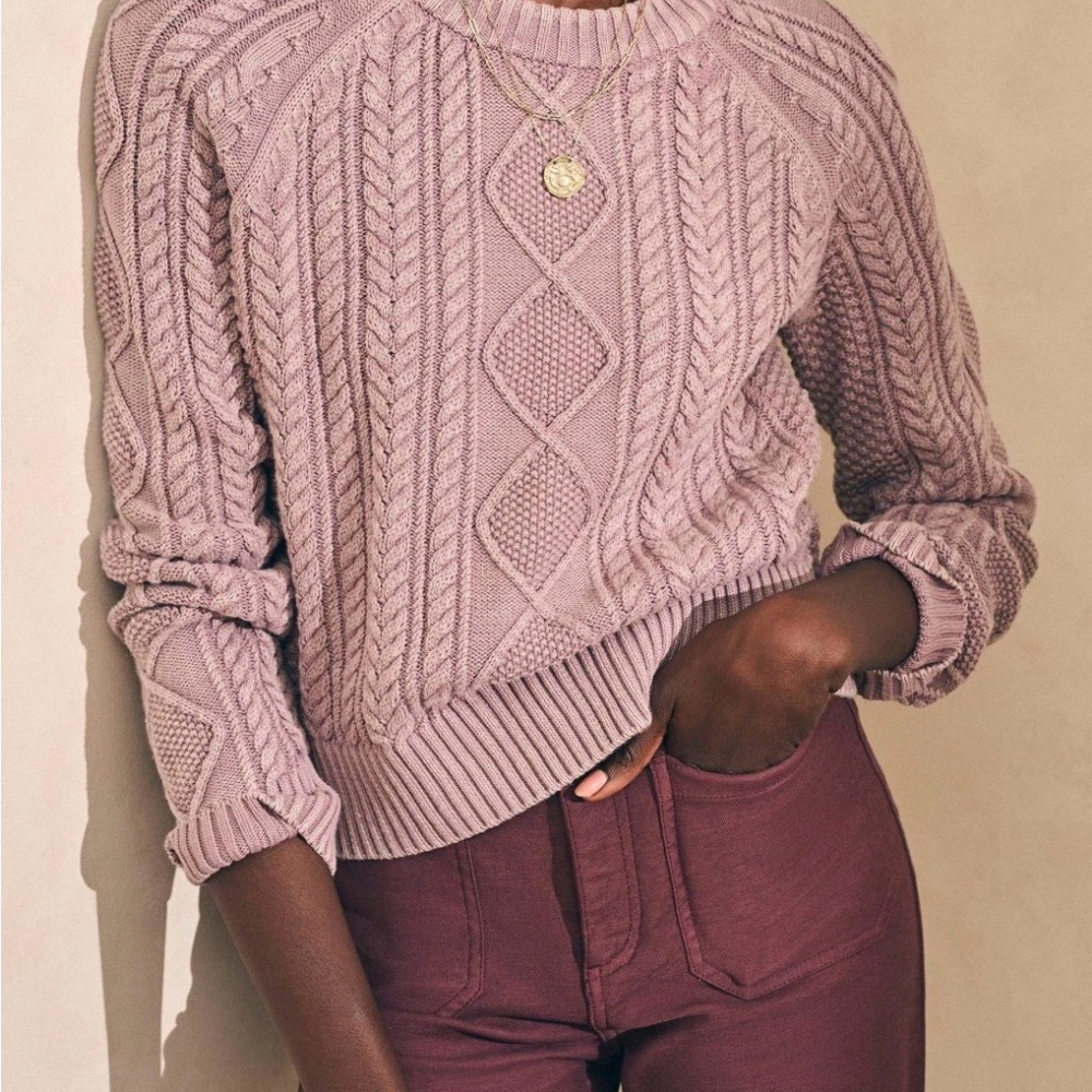 Cable Knit Sweater - Dusty Rose
